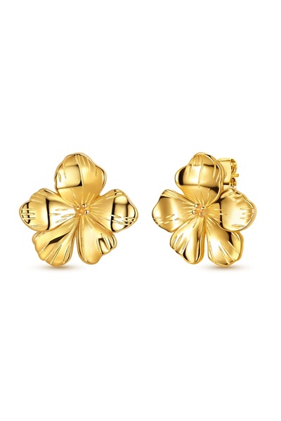 Choice13 KTE584 Hot Sale Gold Color Silver 925 Earring For Woman Round Sun Mo...