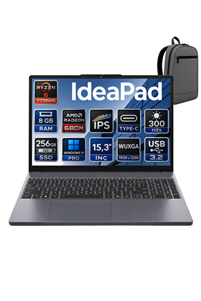 LENOVO IDEAPAD SLİM 3 AMD RYZEN 5 7535HS 8GB 256GB SSD 15.3" WİN11PRO TAŞINAB...