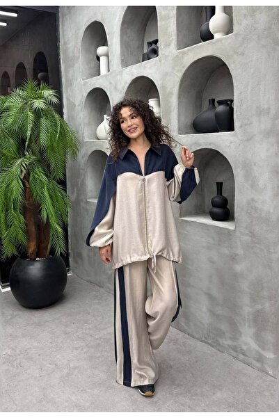 Cardella Set dublu supradimensionat pentru femei, din material textil, cu fer...