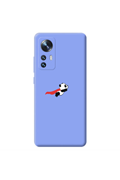 Other Xiaomi Mi 12 kite flying panda Light Purple Colored Silicone TPU Θήκη