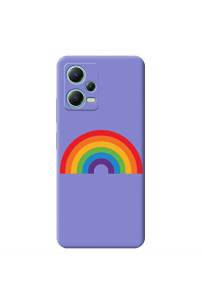 Other Xiaomi Redmi Note 12 Pro 5G Rainbow Mini Purple Colored Silicone TPU Θήκη