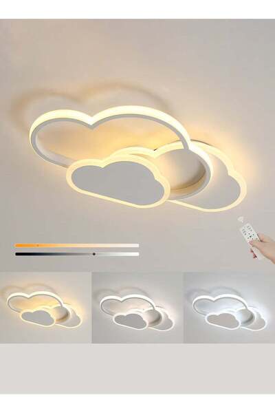 WALALLA 3 Color Dimmable LED Ceiling Light, 42cm Modern Cloud Flush Mount Acr...