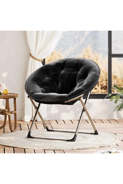 Garvee Folding Saucer Chair - Faux Fur Soft and Comfortable - Ideal for Bedro...