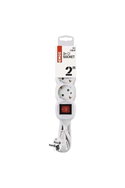 OEM Prelungitor 3 prize schuko, 2 metri, cu intrerupator, protectie copii, Al...
