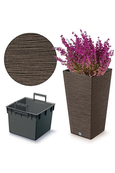 EDANTI Jardinieră înaltă din lemn, 24 cm, pentru grădină, terasă, casă