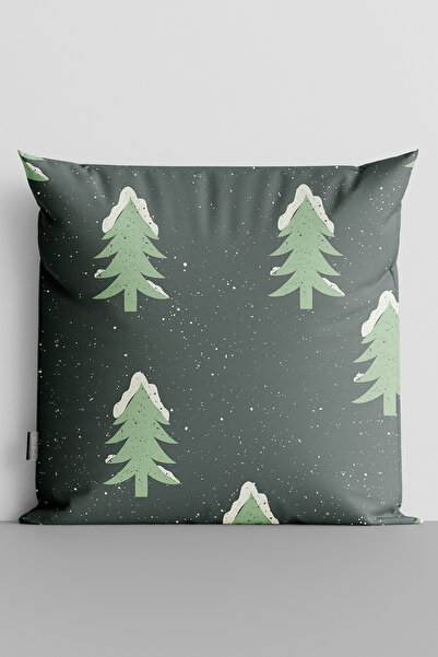 TicaretJet Pine Trees Double Sided Digital Printed Pillow Throw Pillow Cover-...