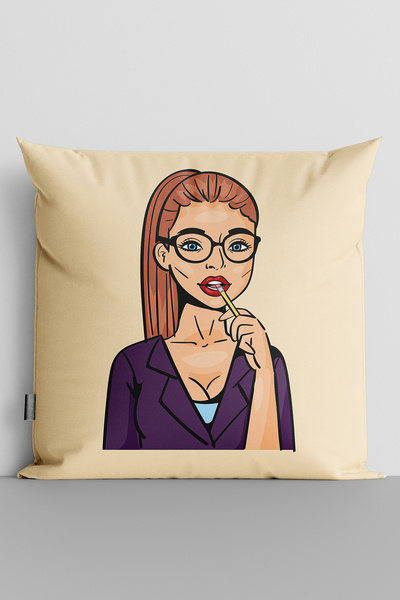 TicaretJet غطاء وسادة مطبوع رقميًا على الوجهين للنساء من Popart - 217