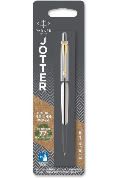 Parker قلم حبر جاف من الفولاذ المقاوم للصدأ Jotter GT، في عبوة بلاستيكية