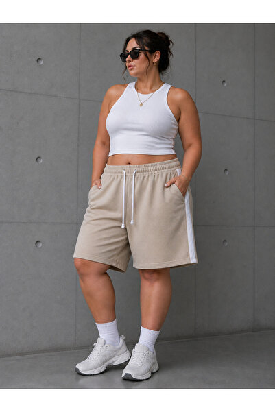By Layina Women's Comfortable Cut Shorts with Striped Details