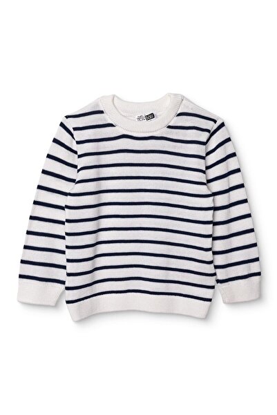 ebebek Hello Baby HelloBaby Erkek Bebek Kazak Çizgili Bisiklet Yaka Short Sleeve