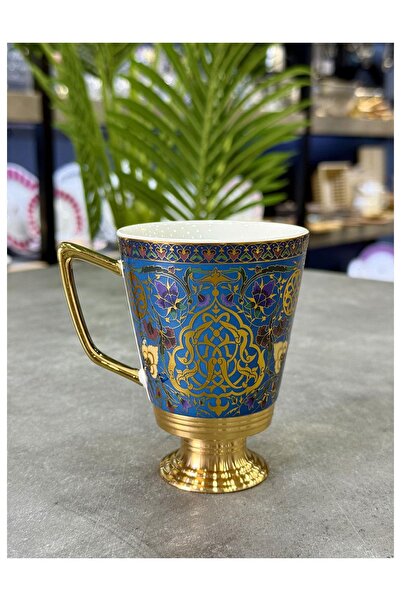 Doğudeko Porcelain Luxury 200 ml Mug with Metal Stand
