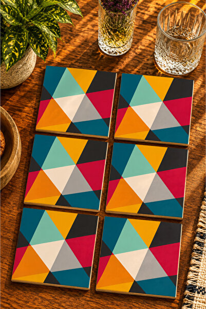 JHAAR Modern Set of 6 Coasters - Uv Printing Mdf - 10X10 cm