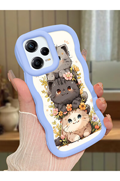 Hontinga Redmi Note 12 Pro 5G Uyumlu Kılıf kamera koruyucu Mavi Silikon Coupl...