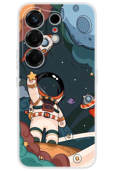 TECNO Camon 50 ULTRA (CN7c) Uyumlu Kılıf Desen Baskılı Silikon Astronot STK:6...
