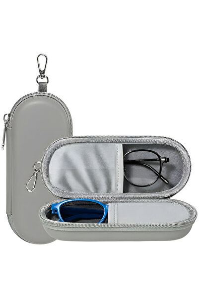 Techsuit - Glasses Case (ETJ3) - PU, 16.5 x 6.5 x 4cm - Gray, acoperire precisa