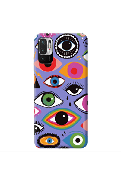Other Xiaomi Redmi Note 10 Pro 5G Colorful eyes Purple Colored Silicone TPU Θήκη