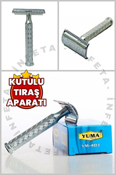 İnfeta Lüx Paslanmaz Tıraş Aparatı Kutulu Jilet Takmalı Tıraş Aparatı (Uçsuz ...