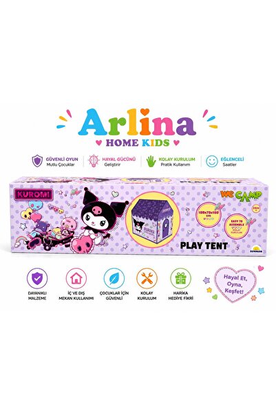 Arlina Home Kids Kuromi Temalı Çocuk Çadırı 100*70*100 Cm