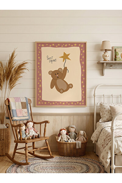 Creatick Design İskandinav Tarzı Masif Ahşap Çerçeveli Çocuk ve Bebek Odası M...