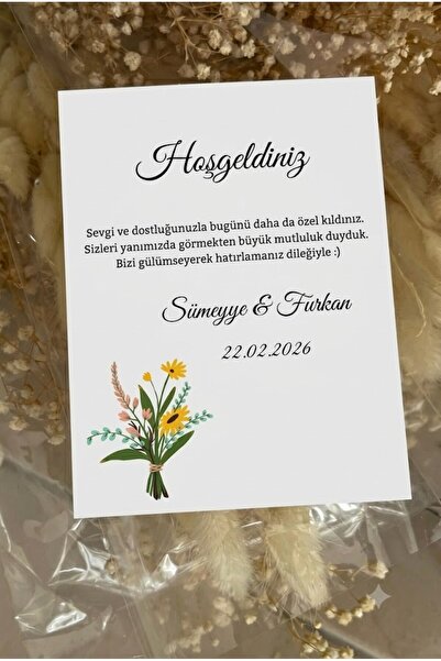 Emtory Home 49 Adet | Hoşgeldiniz Yazılı Zarfsız Davetiye - Masa Kartı 10x15 ...