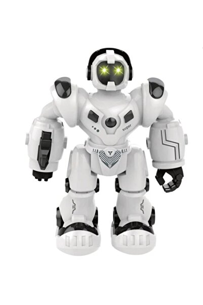OEM Robot de jucărie Negru Alb cu Mișcare, Muzică și Lumini 20 cm