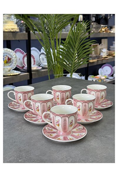 Doğudeko Marinette 6 Lı Porselen Çay Fincan Takımı Pink