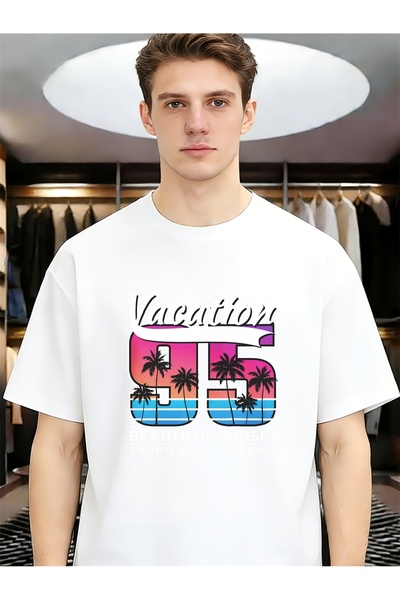 BASEPULSE 95 Vacation Graphic Funny Unique Men Spring Summer T-Shirts Pure So...