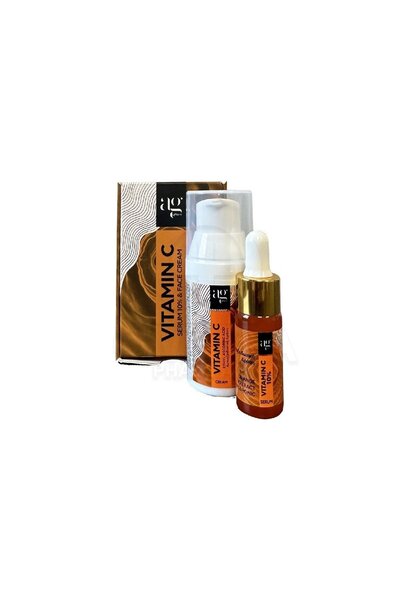 AG PHARM - Vitamin C 10% Serum 10ml &amp; Face Cream 30ml