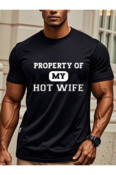 STITCHLY هدايا خاصة للزوج من My Hot Wife's Property، تي شيرت رياضي للرجال بيا...