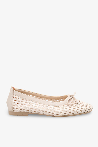 İNNABUTİKK Noysa Women's Knitted Ballerinas - Beige