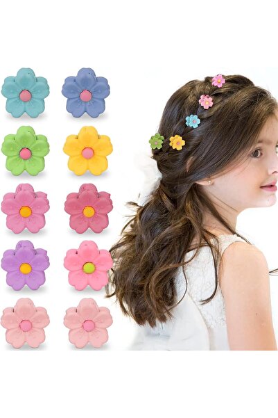 Arabest 10 Pcs Small Hair Claw Clips, Cute Flower Hair Clips for Girls, Mini ...