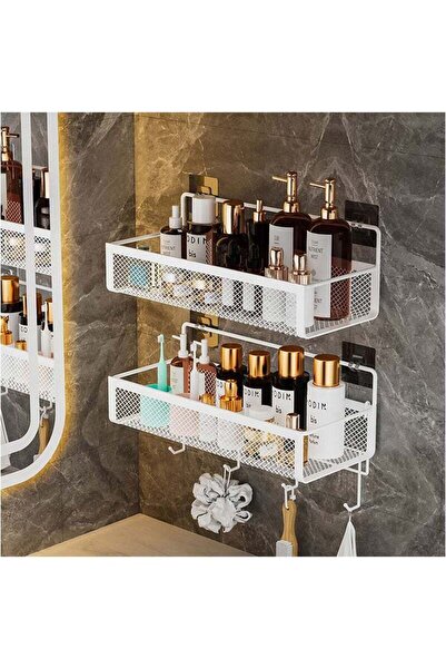 Arabest 2 Pack Shower Caddy Shelf Organizer Rack, Bathroom Shelves Basket, Ad...