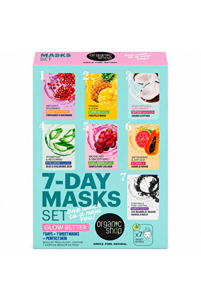 Natura Siberica Organic Shop Glow Better 7-Day Masks Σετ με Μάσκες Προσώπου, ...