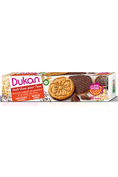 Dukan Μπισκότα Βρώμης Με Επικάλυψη Σοκολάτας &amp; Σπόρους Chia 160gr