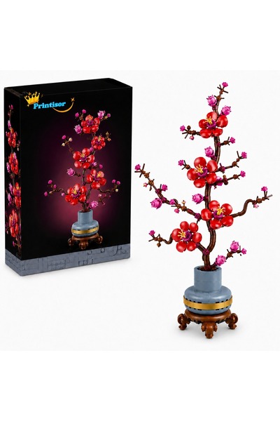 Printisor Set de construcție Arbore de Prun, Peste 300 de piese, Bonsai flora...