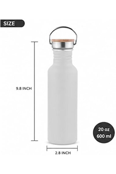 HXD Zoomlion 750ML Aluminum Sports Water Bottle with Bamboo Lid & Carry Handl...