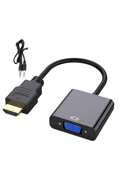 zggzerg Adaptor convertor HDMI la VGA, Zggzerg, Cu cablu audio, Mufă stereo d...
