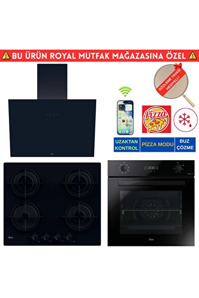 Hoover Torino /Telefon Bağlantılı Siyah Dijital Turbo Ankastre Set (HO3158B+ ...