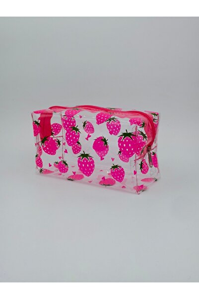 UCCELLO Transparent Makeup Bag Lucky Love Written Zipper Cosmetic Bag Travel ...