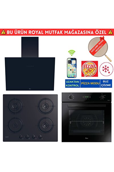 Hoover Palento Telefon Bağlantılı Siyah Cam Ankastre Set (HO3158B+ Cand-y CVW...