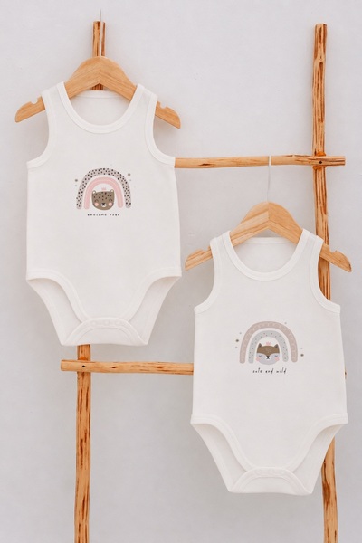 Lilabio 100% Organic Cotton 2-Piece Athlete Baby Bodysuit Set