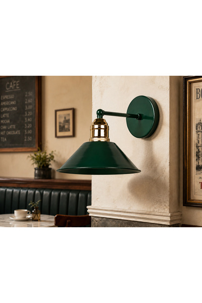 Bozyaka Aydınlatma Kleps Decorative Green (Ral 6005) & Gold Metal Modern Wall...