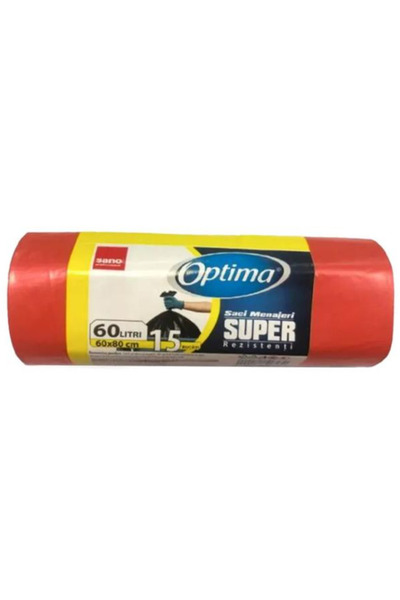 Şano Saci Menajeri Rosii - Sano Optima Super, 60 l, 15 buc