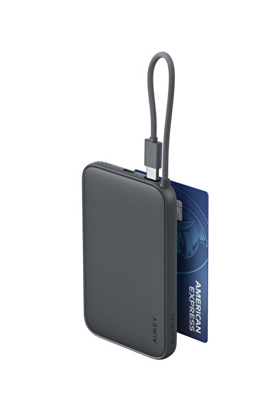 AUKEY Spark Sling 5000MAh LiteSlim Power Bank with Built-in USB-C Cable 22.5W...