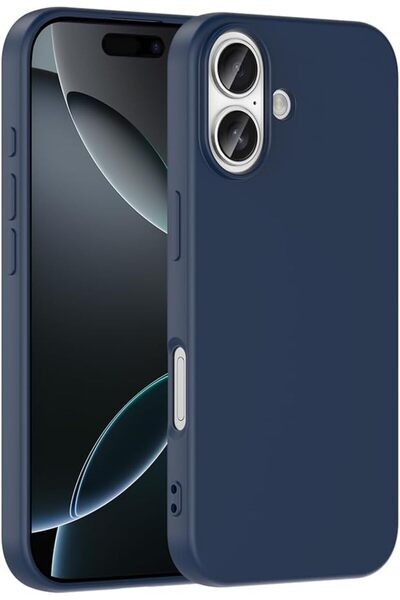 3dsepetim iPhone 17 Uyumlu Lacivert Kadife İç Yüzeyli Silikon Telefon Kılıfı