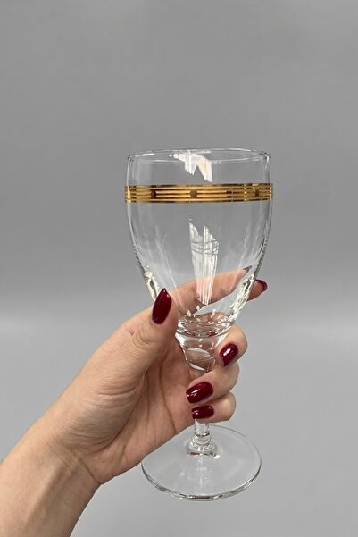 DECOSTYLE Apex Handmade Gold-Decorated Goblet Water Glass Luxury Presentation...