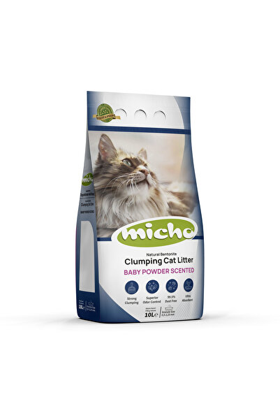 Micho Bebek Pudralı Topaklanan kedi kumu 2 adet x 10 lt
