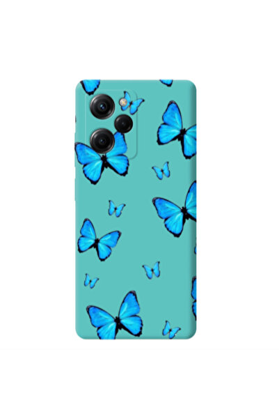 Other Xiaomi Poco X5 Pro Mix Butterfly Turquoise Colored Silicone TPU Θήκη