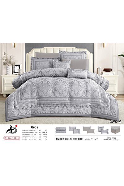 Xido Nefirn 8-Piece Summer Quilted Comforter Set - Luxury Microfiber with Ele...