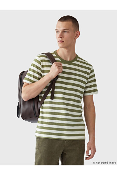LC Waikiki Vizyon New Season Crew Neck Striped Men's T-Shirt